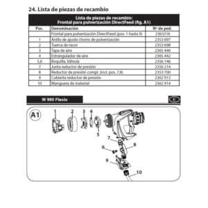 Recambio Manguera de Material para turbina W990 Flexio