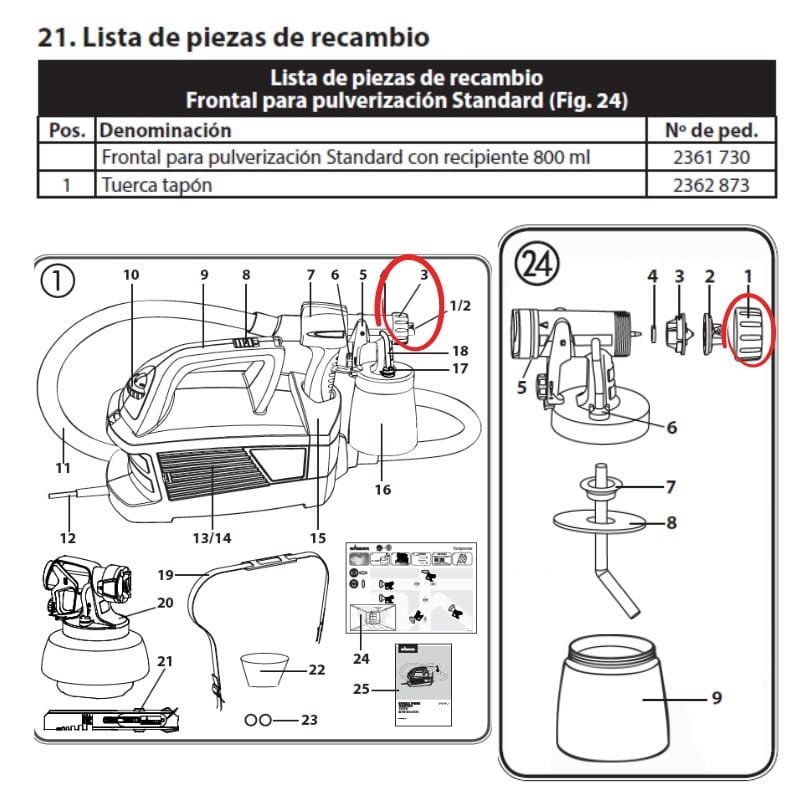 Repuesto Tuerca Tapón de la turbina W690
